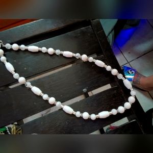 White beaded necklace